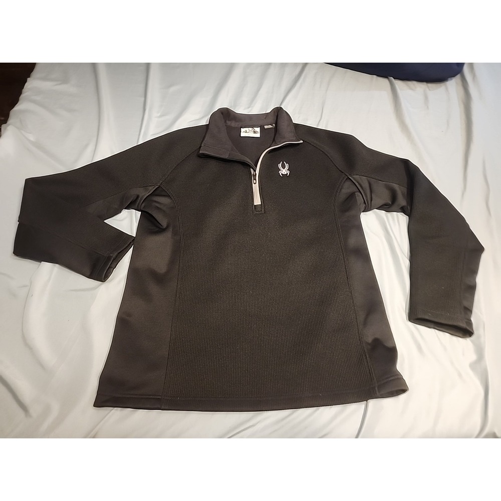 SPYDER Half Zip Midweight Core Sweater In Black - Size L - Style #199306 - Picture 1 of 6